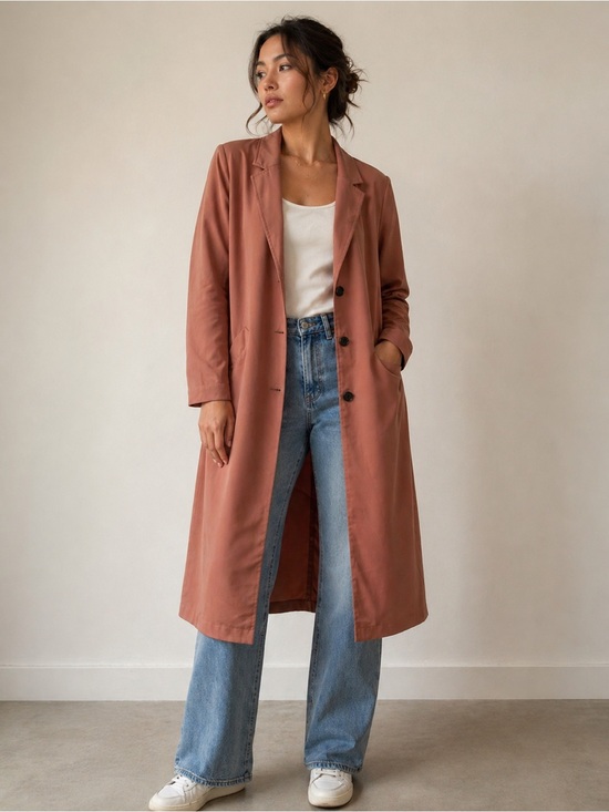 Dynamite Jackets & Blazers - Dynamite Longline Single-Breasted Trench Coat